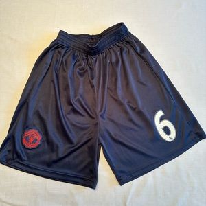 Manchester United Pogba Navy Blue soccer shorts. Snag noted in the back/short